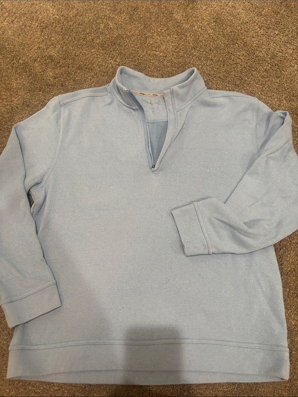 Walter Hagen Pale Blue Half-Zip Mock Neck Sweater